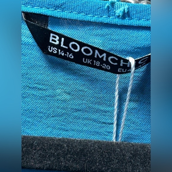 B3.26. NWT Bloomchic Plain Ruffle Tiered Sleeve V Neck Polka Dot Blouse - Picture 3 of 3